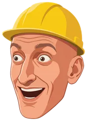 Niall in a hard hat, looking impressed